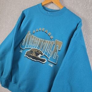 Vtg Riddell Jacksonville Jaguars Banned Logo Crewneck Sweatshirt Mens 2XL 1994